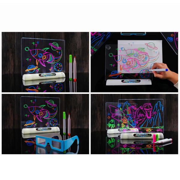 Доска для рисования с эффектом 3D Magic Drawing Board Планшет для детей 3д Набор для детского творчества Доска для рисования с эффектом 3D Magic Drawing Board Планшет для детей 3д Набор для детского творчества