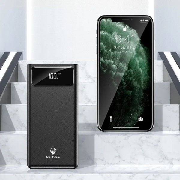 Повербанк 40000 mAh Power bank Портативный PX491 Зарядное устройство для телефона Lightning Type-C 4 USB