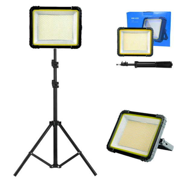 Прямокутна LED лампа MM600 зі штативом 2м 22х17см світлодіодний прожектор з акумулятором для фотостудії