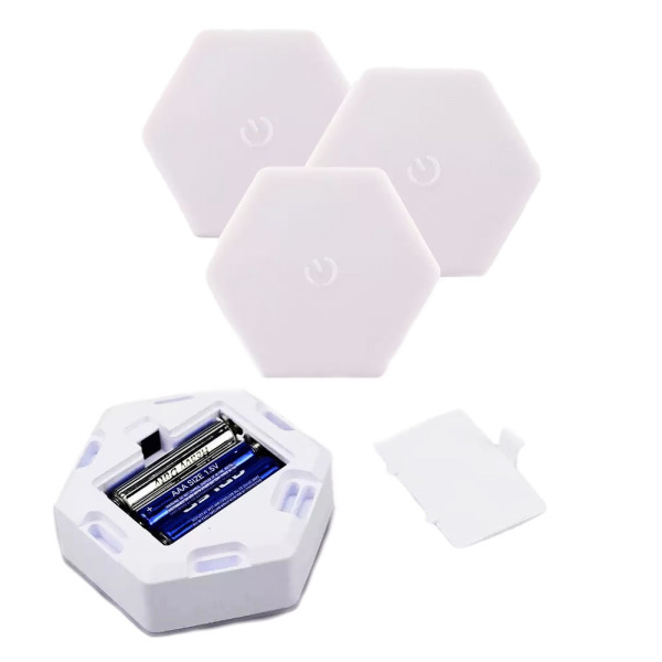 Светильник модульный LED RGB сенсорный шестигранный с пультом составная лампа соты настенные 3 шт комплект