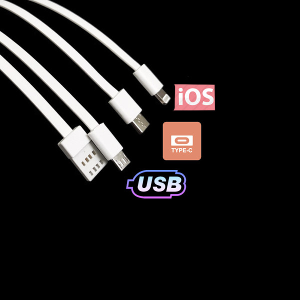 Портативная беспроводная зарядка 20000 mAh для Type-C/micro USB/ Lightning Повербанк беспроводной на 20000