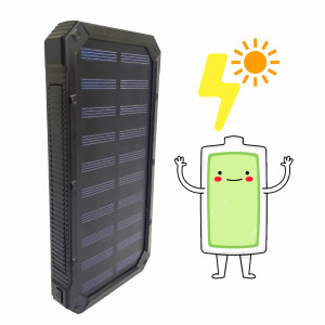 Power bank 15000 mAh Повербанк от солнечной панели Solar зарядное устройство для телефона с фонариком