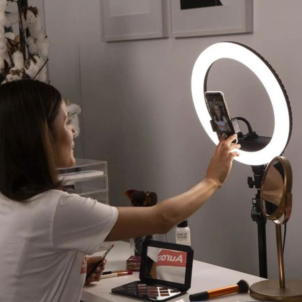 Кольцевая лампа RL-18 II 512 LED со штативом чехлом Кольцевое освещение для съемки набор блогера