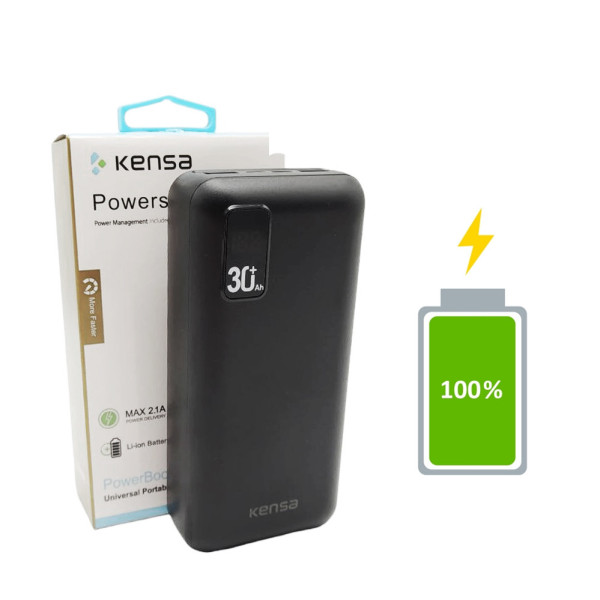 Повербанк 30000mAh KENSA KP-52 портативный внешний аккумулятор 30000 с micro-USB/Type-C