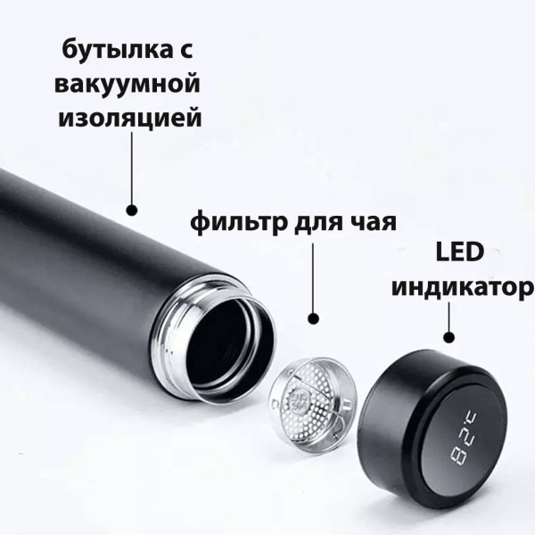 Умный термос с датчиком индикатором температуры термокружка 500 мл с интеллектуальным LED экраном зеленый Умный термос с датчиком индикатором температуры термокружка 500 мл с интеллектуальным LED экраном зеленый