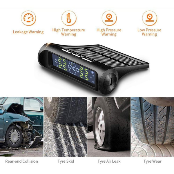 Система контролю тиску в шинах TPMS бездротова із сонячною панеллю зовнішні датчики Система контролю тиску в шинах TPMS бездротова із сонячною панеллю зовнішні датчики
