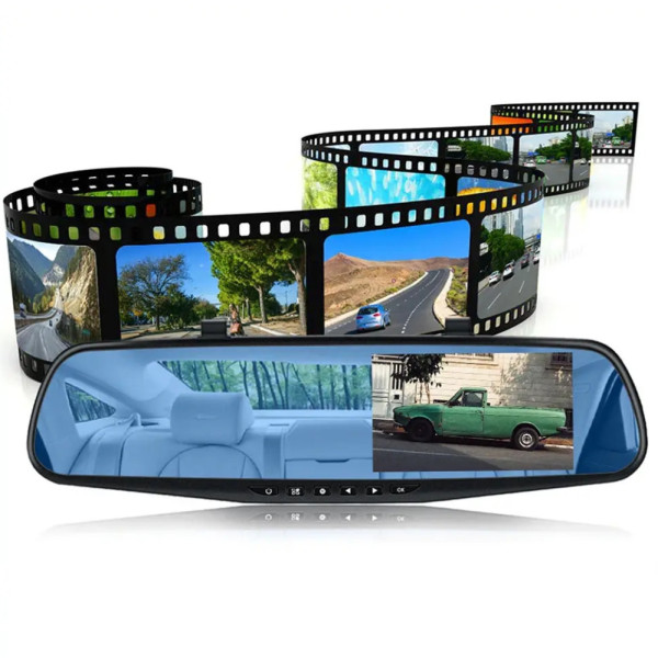 Зеркало видеорегистратор автомобильное с одной камерой Экран 4.3 DVR запись Full HD 1080p L6000