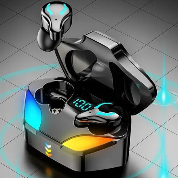 Наушники беспроводные Х1 Blutooth игровые RGB с подсветкой и микрофоном два режима воспроизведения