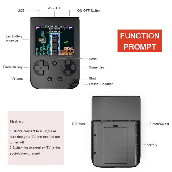 Приставка дитяча ігрова консоль SUP Handheld Game II 500 вбудованих ретро ігор денді 8 біт для телевізора Приставка дитяча ігрова консоль SUP Handheld Game II 500 вбудованих ретро ігор денді 8 біт для телевізора