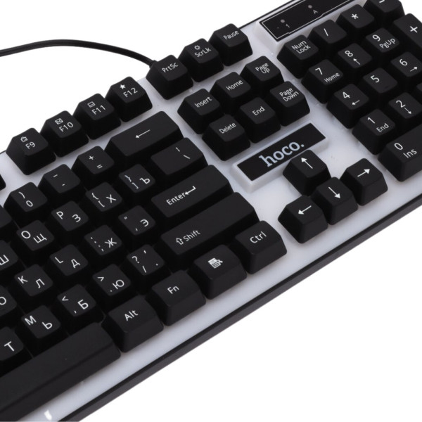 Клавіатура комп'ютера ігрова з RGB підсвічуванням настільна клава з мишкою світлодіодна для ПК Hoco GM18 Клавіатура комп'ютера ігрова з RGB підсвічуванням настільна клава з мишкою світлодіодна для ПК Hoco GM18