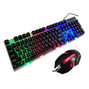 Игровая клавиатура и мышка Gaming G21B светящаяся ультратонкая механический игровой набор