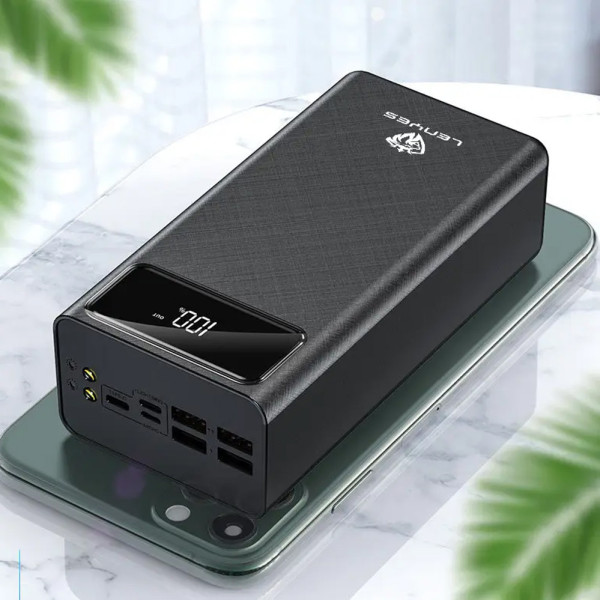 Повербанк 40000 mAh Power bank Портативный PX491 Зарядное устройство для телефона Lightning Type-C 4 USB