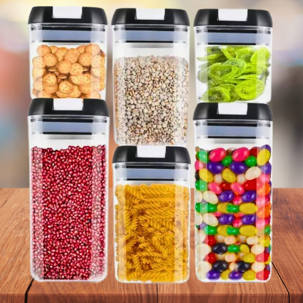 Набор герметичных контейнеров Food storage 6 шт пластиковые Органайзер для хранения сыпучих продуктов и круп