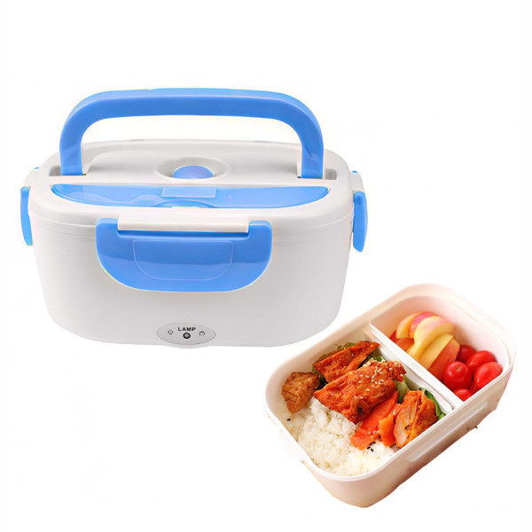 Ланч-бокс с подогревом от сети 220V Голубой Electric lunch box Контейнер для еды судок для обедов