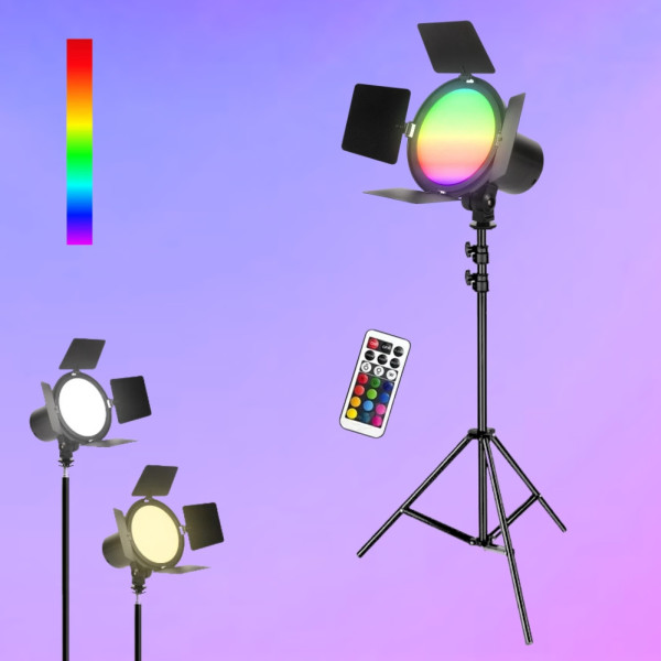 Світлодіодна RGB лампа відеосвітло з пультом та штативом 2м JSL-216 LED прожектор для фото та відеозйомки Світлодіодна RGB лампа відеосвітло з пультом та штативом 2м JSL-216 LED прожектор для фото та відеозйомки