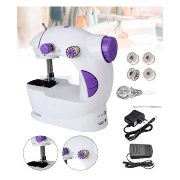 Швейная ручная мини машинка 4 в 1 Mini Sewing Machine SM-202А Домашняя компактная настольная портативная 220V