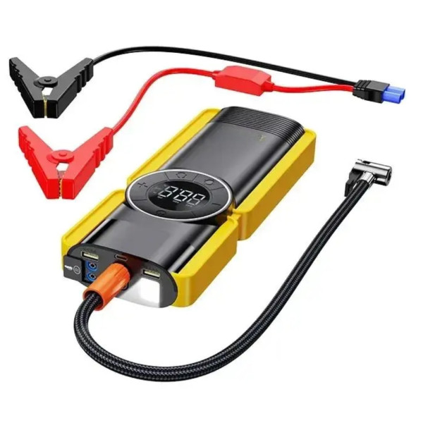 Пуско зарядное устройство CP-F77 8000 mAh с компрессором и фонариком пусковая зарядка 400/800A для авто Пуско зарядное устройство CP-F77 8000 mAh с компрессором и фонариком пусковая зарядка 400/800A для авто