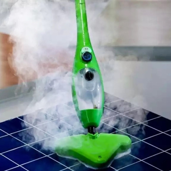 Швабра паровая 5 в 1 H2O Steam Cleaner Mop X5 пароочиститель электрошвабра универсальная Зеленая