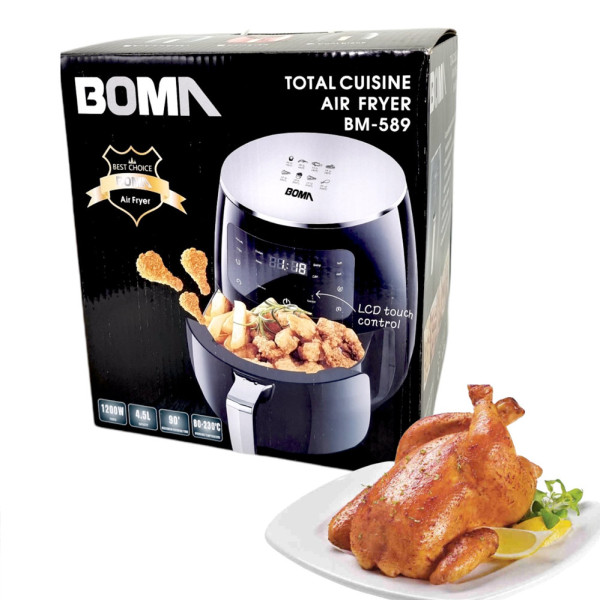 Аэро-фритюрница электрическая воздушная BOMA BM 589 1200 Вт со съемной чашей для приготовления картофеля фри