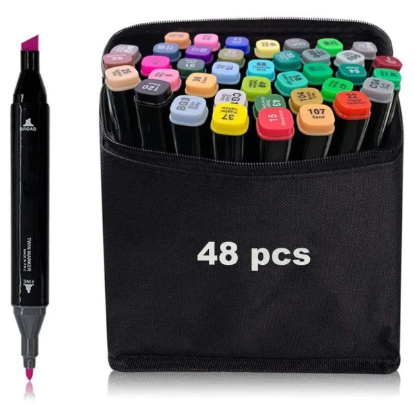 Скетч маркеры SKETCHMARKER 48 цветов Набор для рисования и дизайна двусторонних маркеров на спиртовой основе