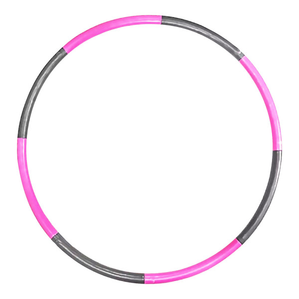 Обруч хулахуп складной массажный на 8 секций для фитнеса Hoola Hoop серо-розовый