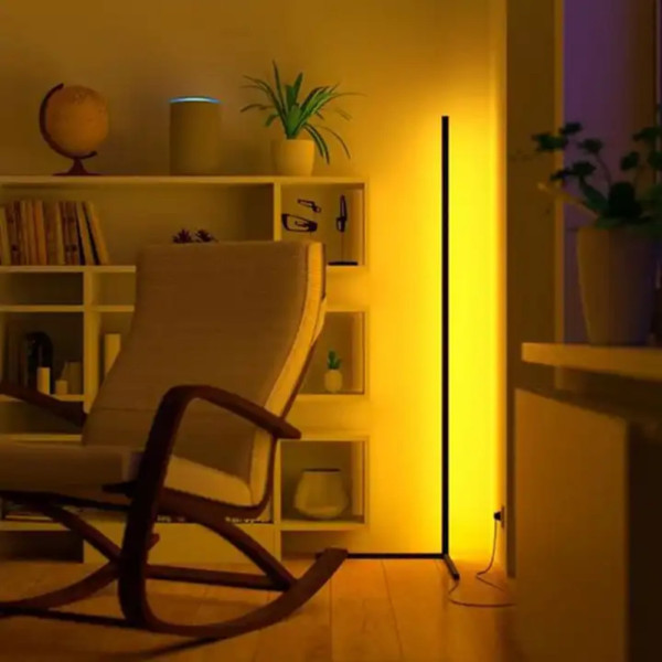 Кутовий світлодіодний RGB торшер підлоговий збірний 150см LED лампа з пультом і регулюванням яскравості