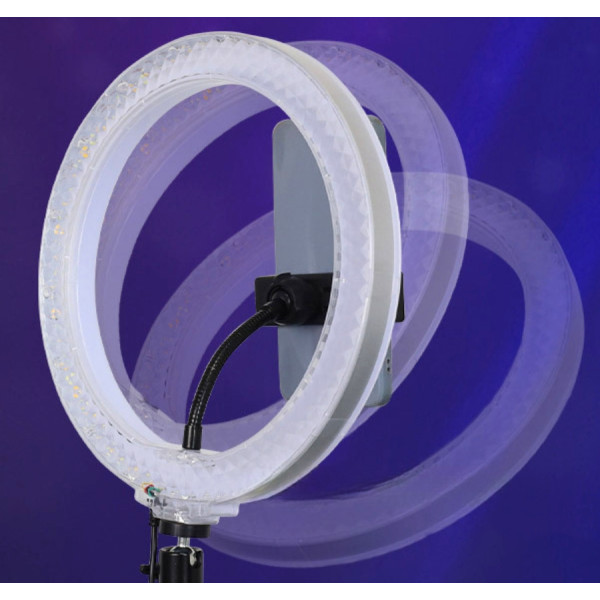Светодиодная лампа  кольцевая 3D RGB 33 см цветная двухсторонняя LED Селфи кольцо для фото блогеров от usb