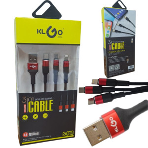 USB кабель для зарядки телефона S688 3в1 плетеный 120см провод быстрая зарядка Typec Micro Lightning
