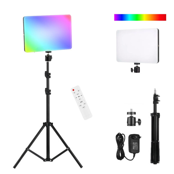 Светодиодная прямоугольная лампа 23х16см RGB F99 с пультом и штативом 2м студийный свет для фото и видеосъёмок