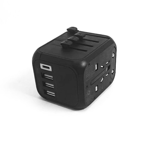 Универсальный адаптер для путешествий и дома сетевой USB Travel Adapter переходник для розеток Черный