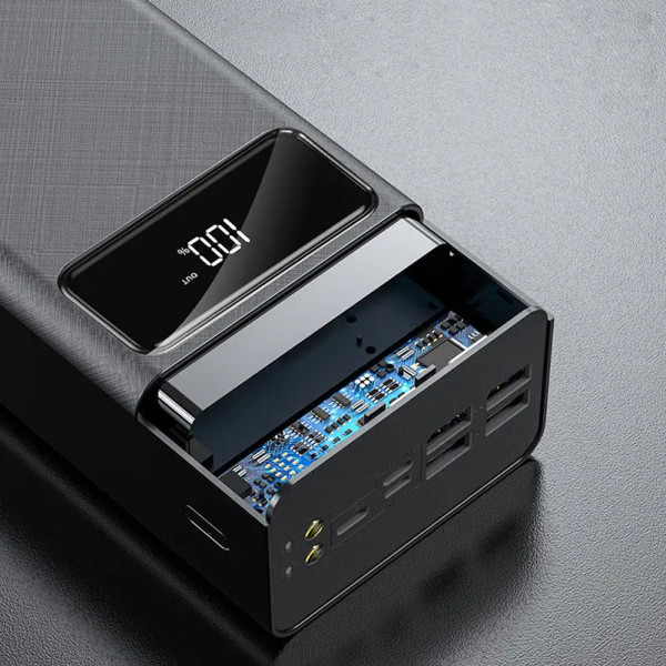 Повербанк 40000 mAh Power bank Портативный PX491 Зарядное устройство для телефона Lightning Type-C 4 USB