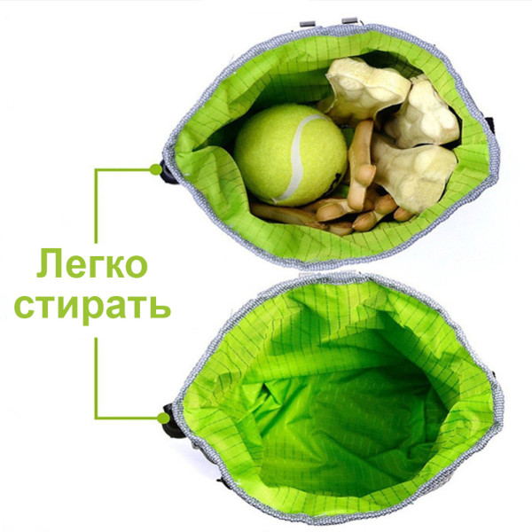 Сумка для дрессировки собак Perfect Power Черная Мешочек для угощений на пояс и через плечо с кармашками