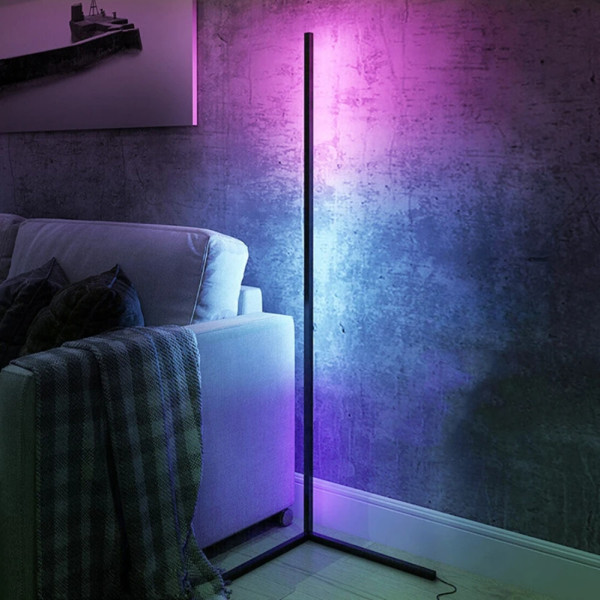 Кутовий світлодіодний RGB торшер підлоговий збірний 150см LED лампа з пультом і регулюванням яскравості