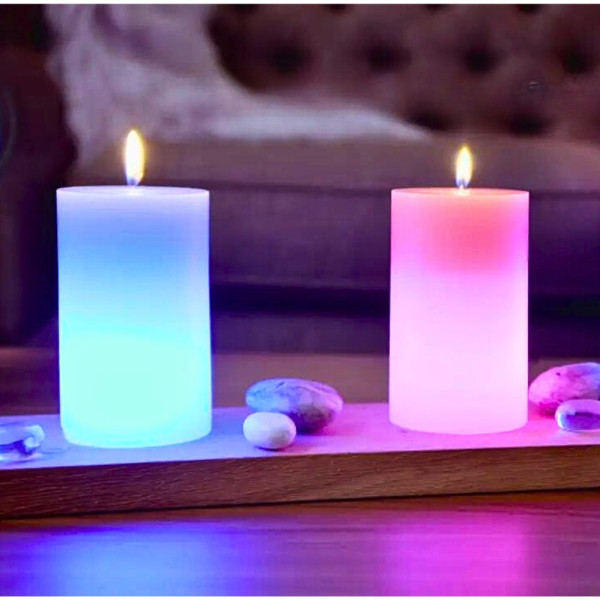 Свеча из воска с подсветкой светодиодная хамелеон Candled Magic LED меняющая цвет декоративная