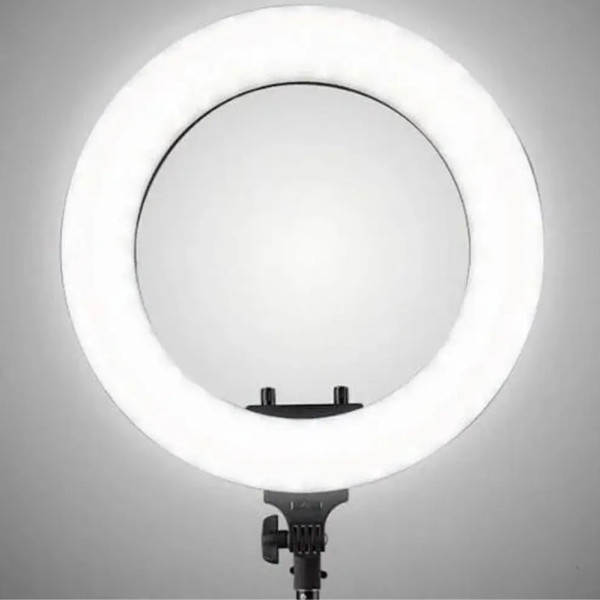 Кольцевая светодиодная лампа HQ18 45см с держателем для телефона LED 55Вт для фото и видео съемки