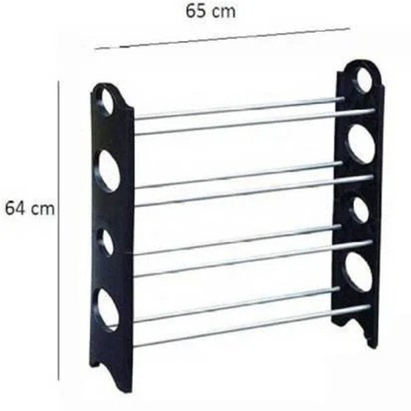 Полка органайзер для обуви стеллаж shoe rack складная стойка подставка черная обувница