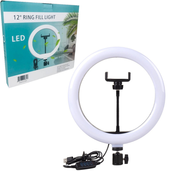 Кольцевая лампа Ring fill Light 30 см со штативом 2м светодиодное LED кольцо от USB с пультом на шнуре