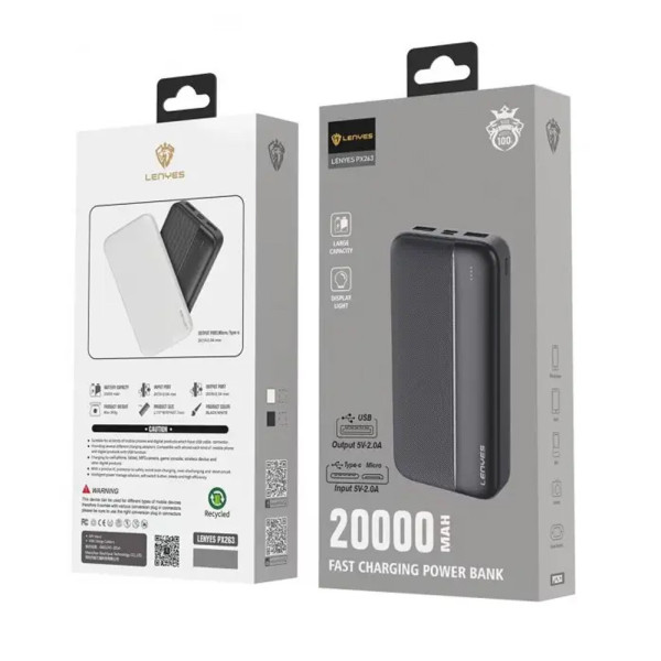 Портативный внешний аккумулятор 20000 mAh Power bank PX263 зарядное устройство повербанк тайп си и юсб