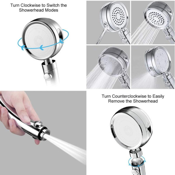 Лейка душевая с уникальным рисунком воды и турбонадувом Turbocharged shower 360 градусов верхний душ для ванно Лейка душевая с уникальным рисунком воды и турбонадувом Turbocharged shower 360 градусов верхний душ для ванно