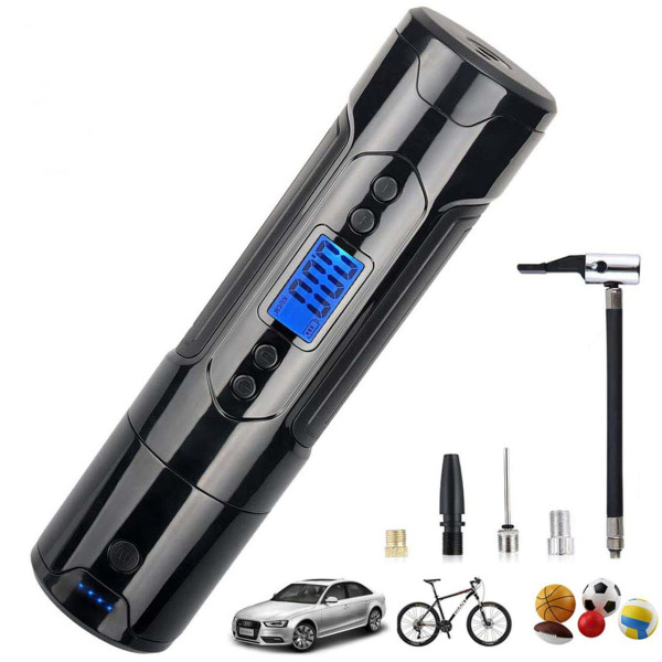 Автокомпрессор портативный /Power Bank/ LED-фонарик, 3000 mAh Насос для авто, мячей, велосипедов
