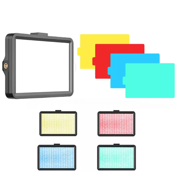 Прямоугольная LED лампа Square Fill Light 15х10 см светодиодная с цветными фильтрами видеосвет для фото видео