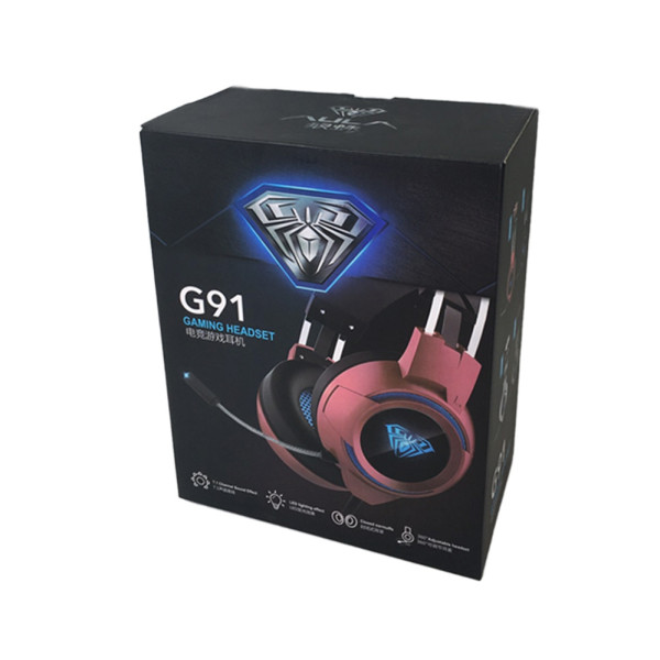 Игровые наушники Mixie G 91 с микрофоном и светодиодной подсветкой проводные басовые стереонаушники