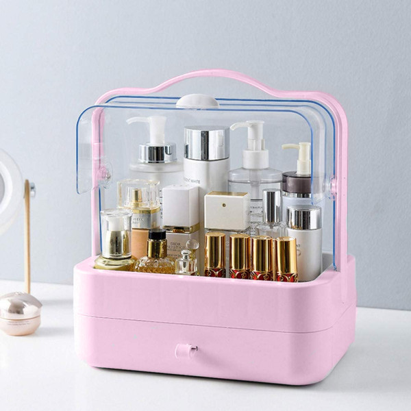 Органайзер для косметики настольный Бокс для хранения макияжа Cosmetic Storage Box LD-388 Розовый