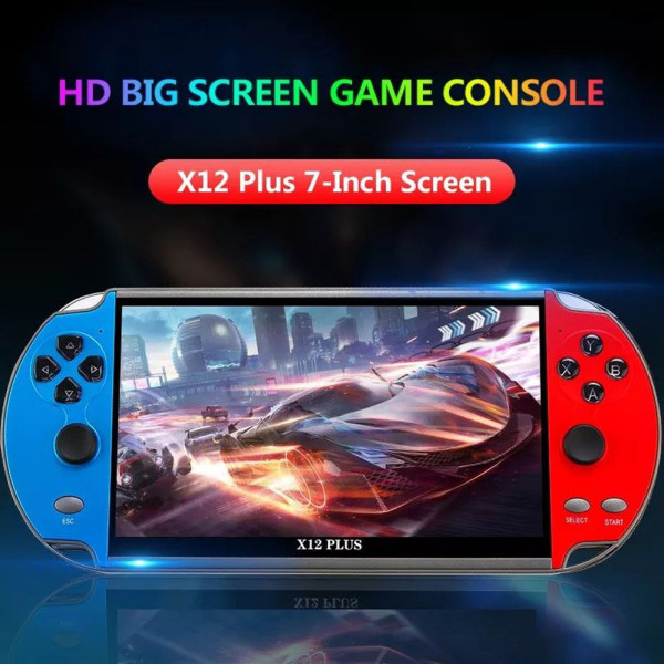 Игровая консоль X12 Plus  беспроводная ретро приставка с дисплеем 7 дюймов встроенными играми выходом к ТВ