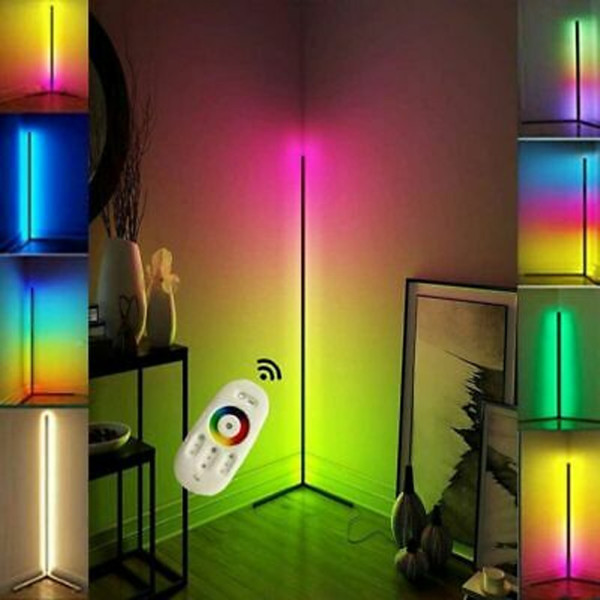 Угловой напольный RGB светодиодный LED торшер лампа с пультом RGB-светильник регулируемой яркостью лед ночник