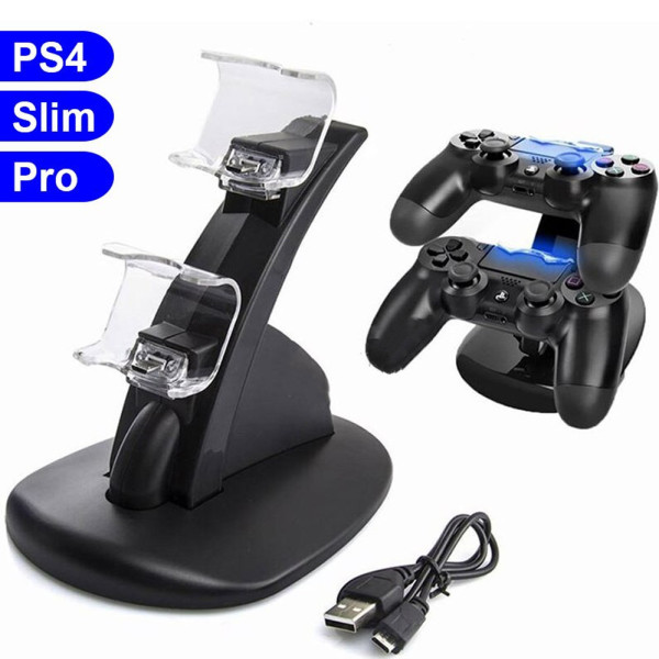 Зарядка для 2 джойстиков на ps4 Slim Pro устройство для зарядки на два джойстика Зарядная док станция двойная Зарядка для 2 джойстиков на ps4 Slim Pro устройство для зарядки на два джойстика Зарядная док станция двойная