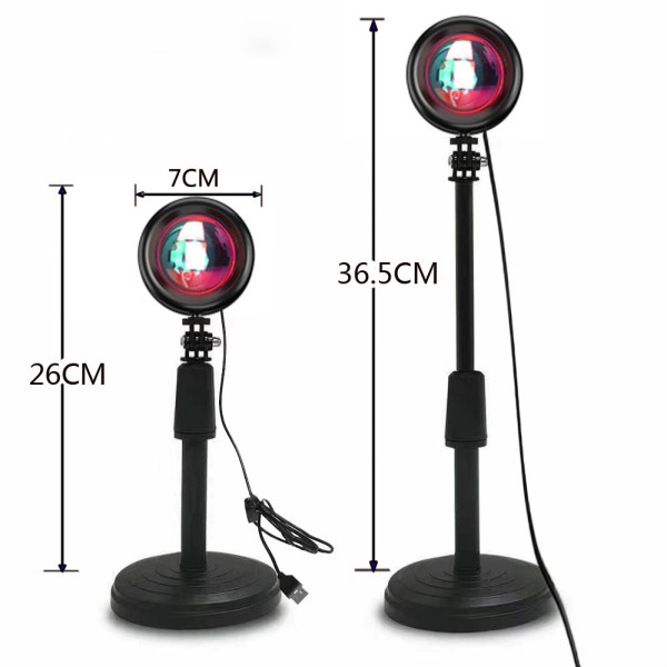 Проекційний світильник Sunset Lamp червоний захід USB світильник проектор світанку атмосферна лампа для фото Проекційний світильник Sunset Lamp червоний захід USB світильник проектор світанку атмосферна лампа для фото