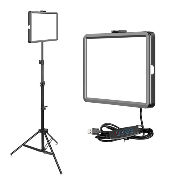 Прямоугольная светодиодная лампа 15х10 см Square Fill Light с цветными фильтрами и штативом 2м для фото видео Прямоугольная светодиодная лампа 15х10 см Square Fill Light с цветными фильтрами и штативом 2м для фото видео