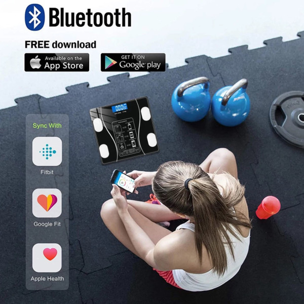 Умные весы смарт напольные черные Bluetooth с приложением для Android или IOS анализаторы жира Умные весы смарт напольные черные Bluetooth с приложением для Android или IOS анализаторы жира