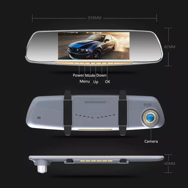 Зеркало видеорегистратор с камерой заднего вида DVR V10 Gold Автомобильный регистратор 7 дюймов HD 1080p Зеркало видеорегистратор с камерой заднего вида DVR V10 Gold Автомобильный регистратор 7 дюймов HD 1080p